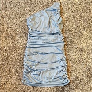 Elegant Blue One-Shoulder Dress